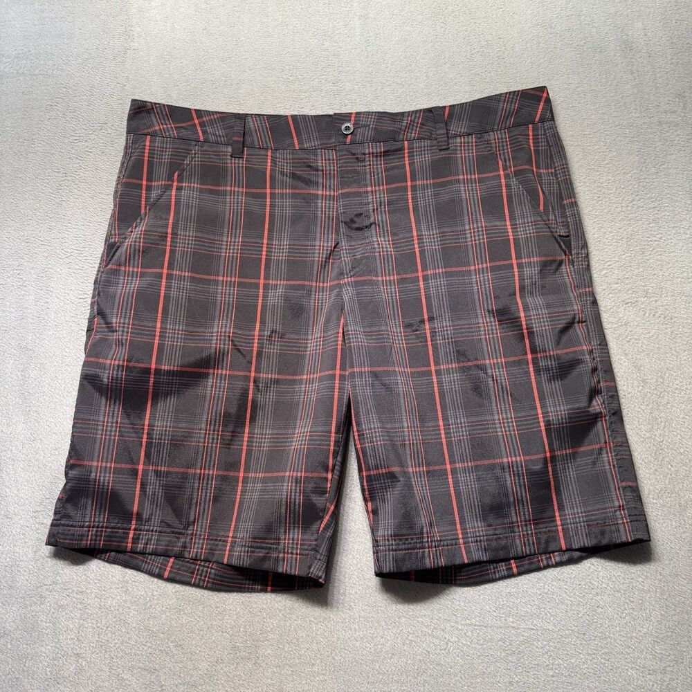 Fila Sport Golf Mens 40 Plaid Golf Shorts Black Red Stretch Athletic Fit EUC